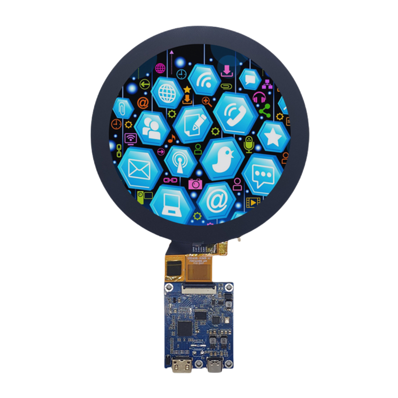 4-inch Round 720 * 720 Resolution IPS MIPI Interface Touch Screen with HDMI Display Driver Board LCD Display Kit